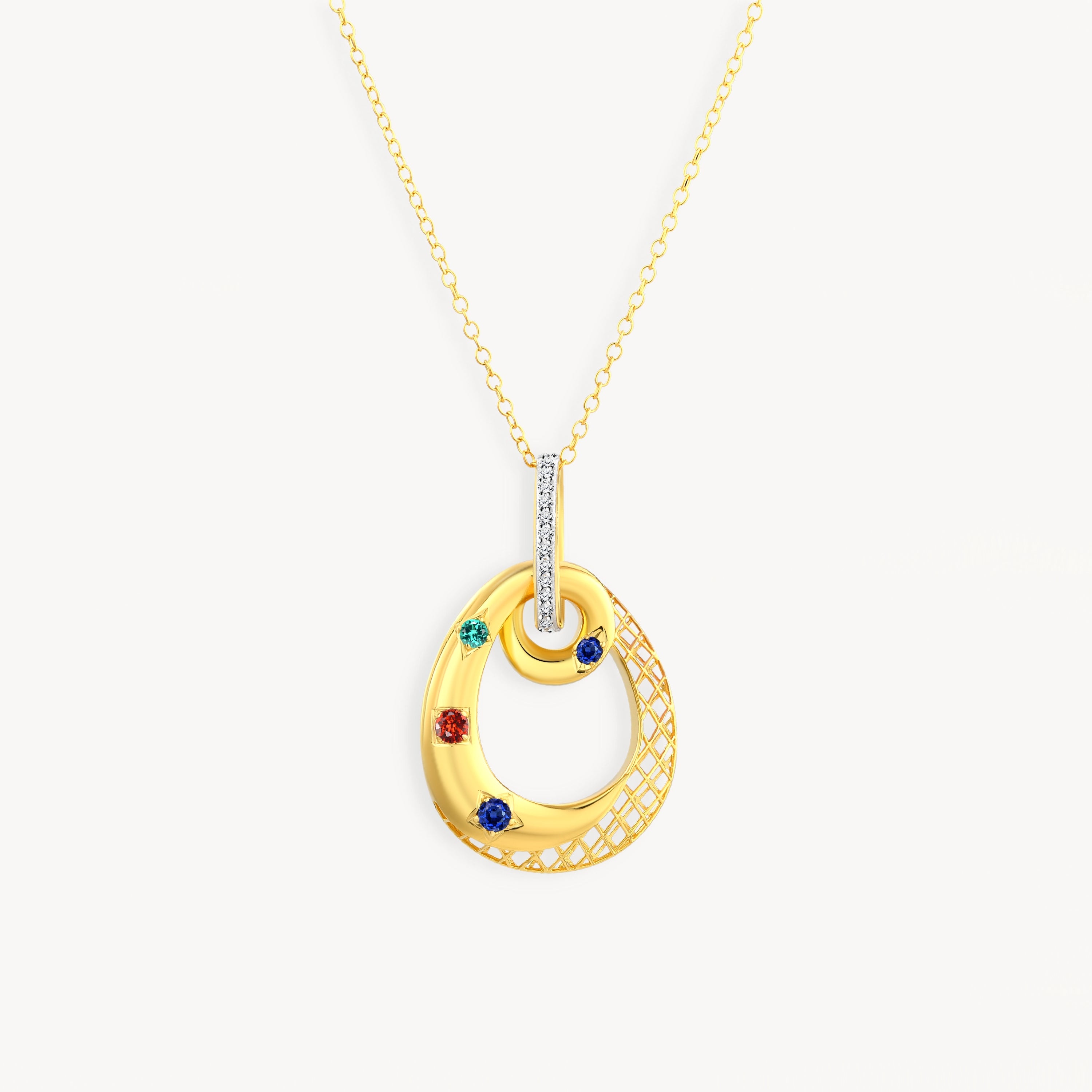 925 STERLING SILVER PENDANT WITH STONE