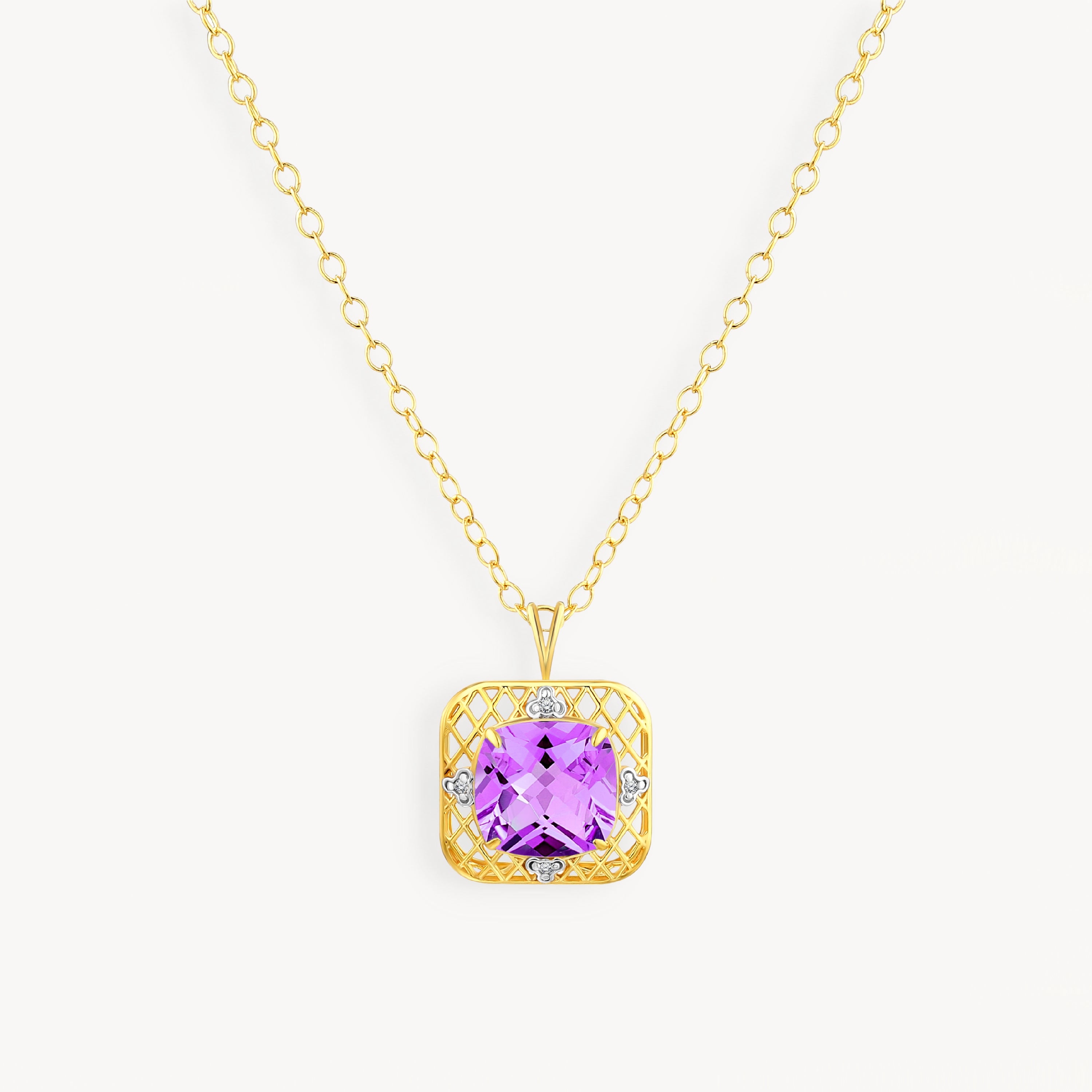 925 STERLING SILVER PENDANT WITH AMETHYST