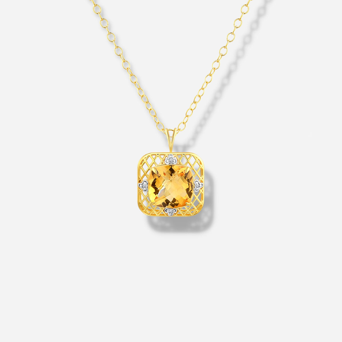 925 STERLING SILVER PENDANT WITH GOLDEN CITRINE
