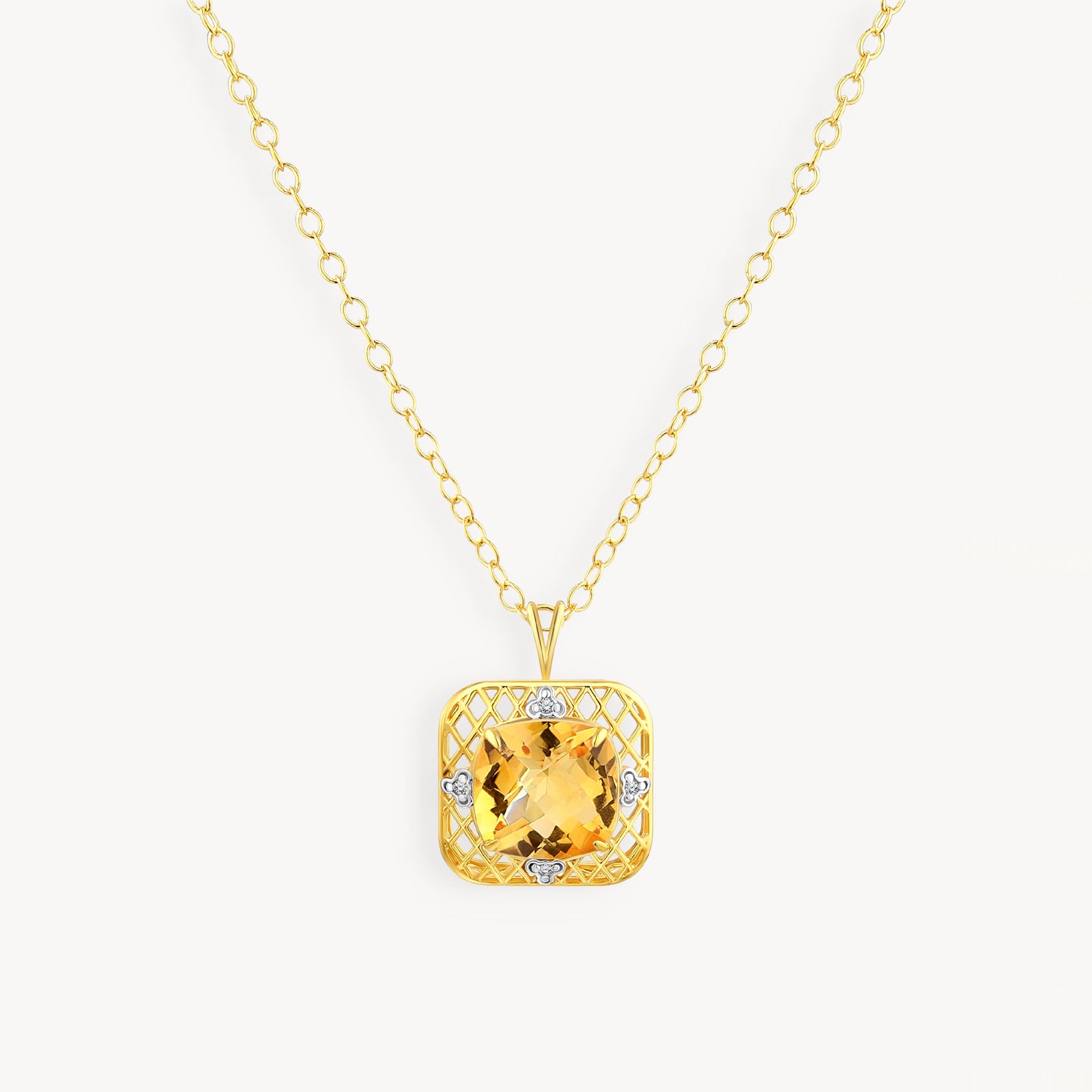925 STERLING SILVER PENDANT WITH GOLDEN CITRINE