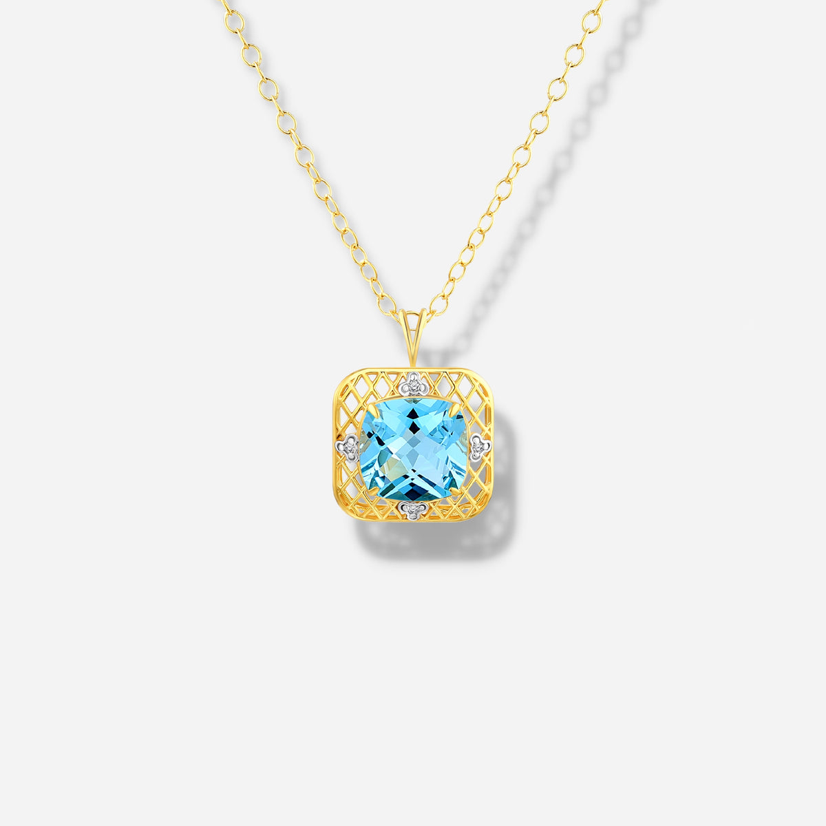 925 STERLING SILVER PENDANT WITH SWISS BLUE TOPAZ