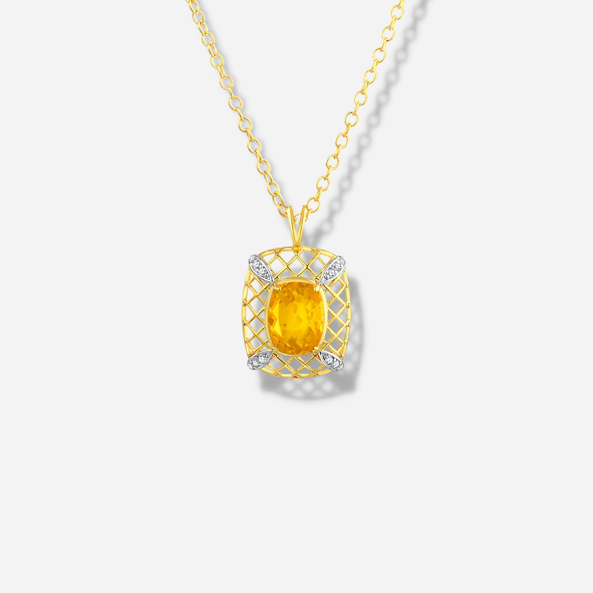 925 STERLING SILVER PENDANT WITH GOLDEN CITRINE