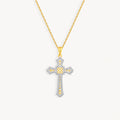 925 STERLING SILVER CROSS PENDANT WITH WHITE ZIRCON