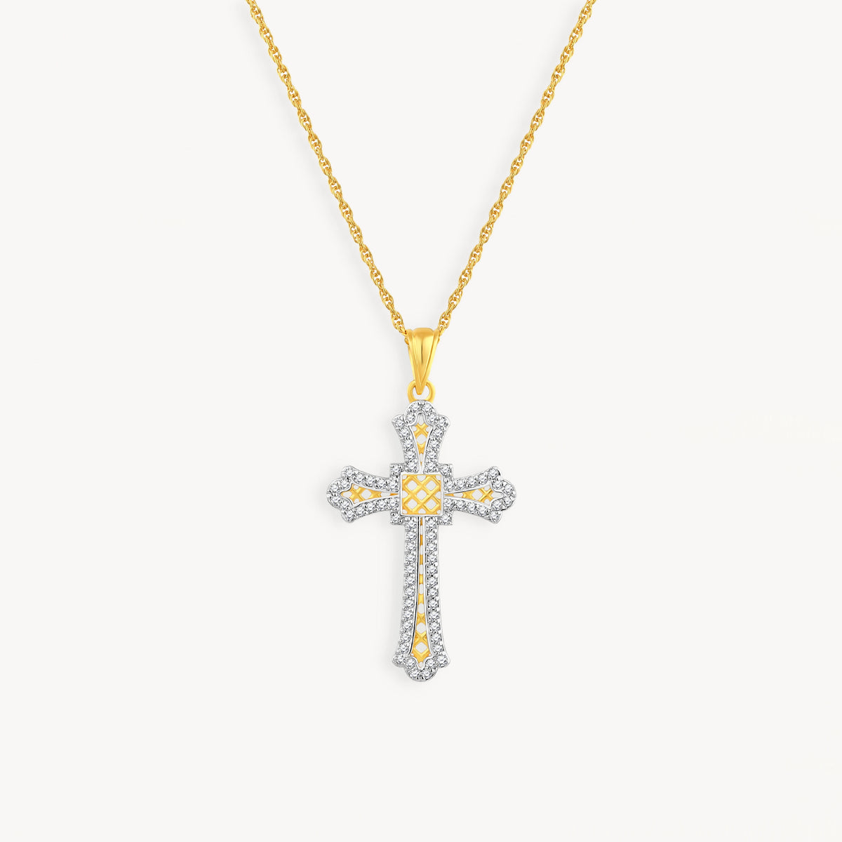 925 STERLING SILVER CROSS PENDANT WITH WHITE ZIRCON