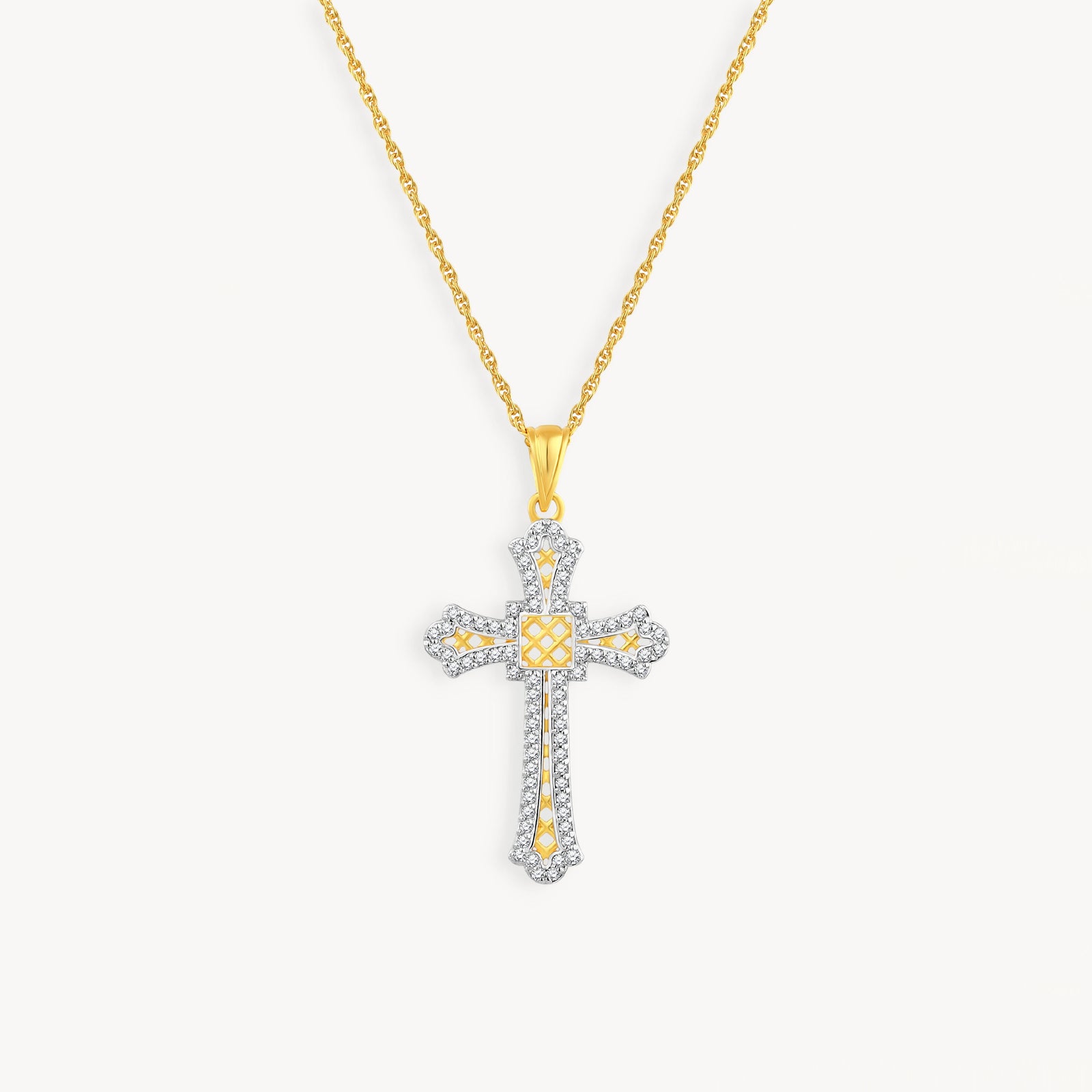 925 STERLING SILVER CROSS PENDANT WITH WHITE ZIRCON