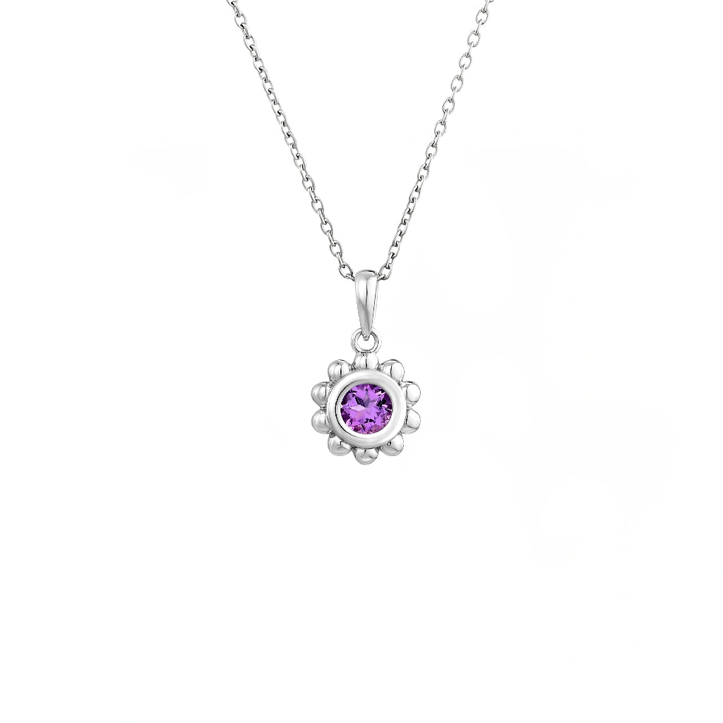 925 STERLING SILVER PENDANT WITH AMETHYST