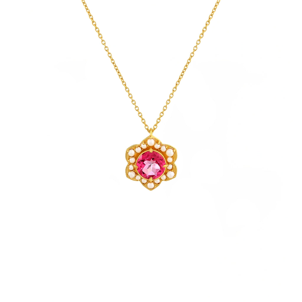 925 STERLING SILVER PENDANT WITH PINK TOPAZ