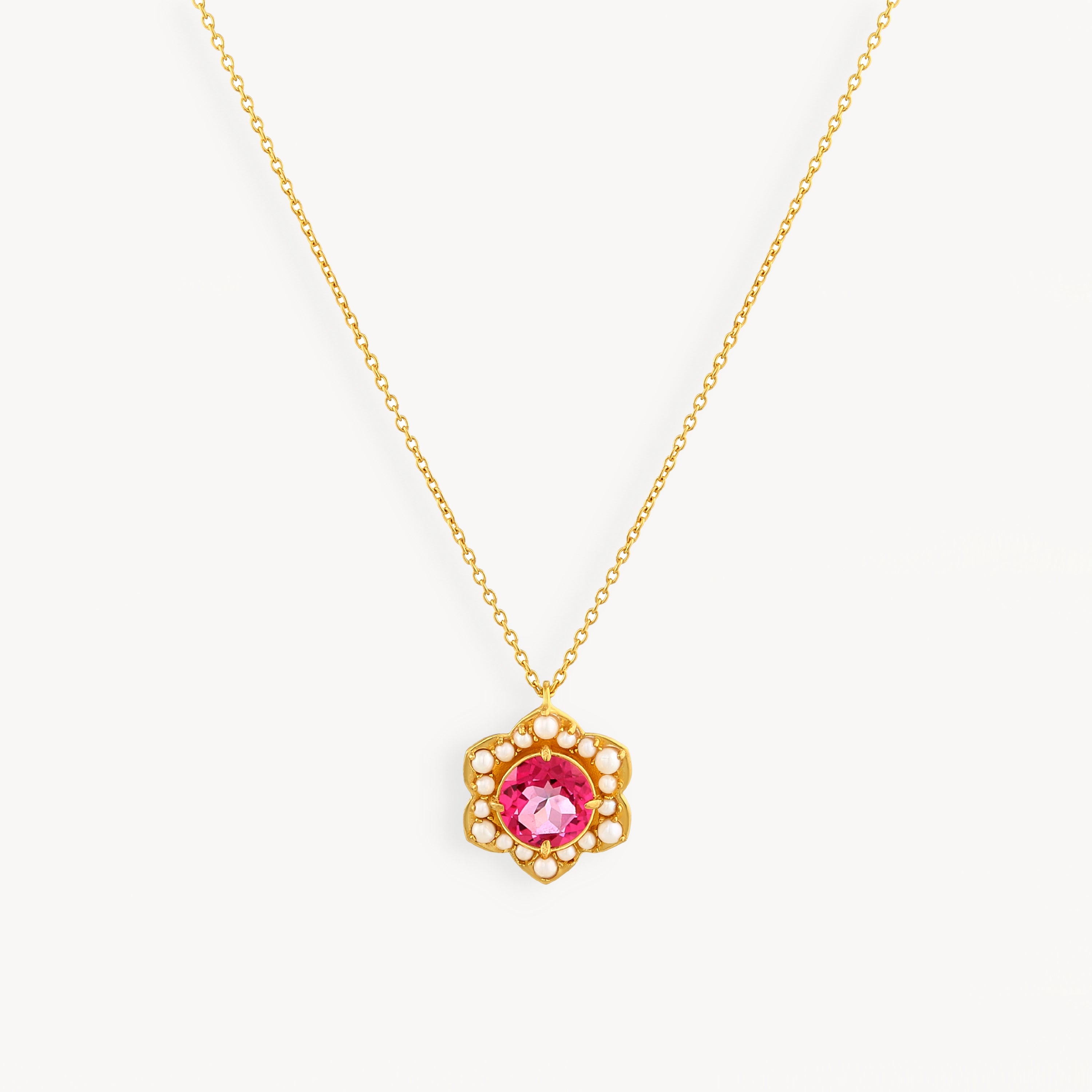 925 STERLING SILVER PENDANT WITH PINK TOPAZ