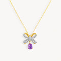 925 STERLING SILVER KNOT NECKLACES WITH AMETHYST