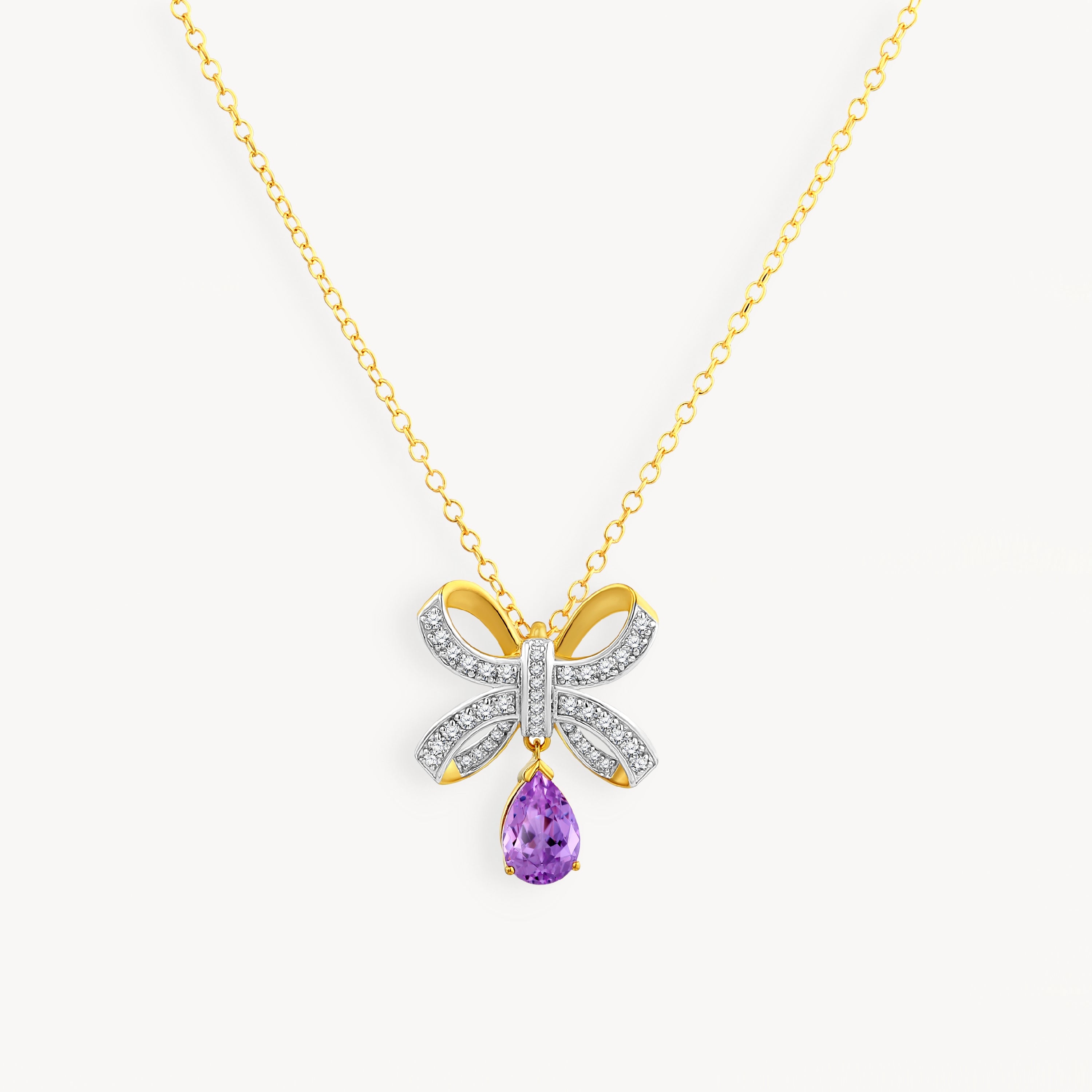 925 STERLING SILVER KNOT NECKLACES WITH AMETHYST