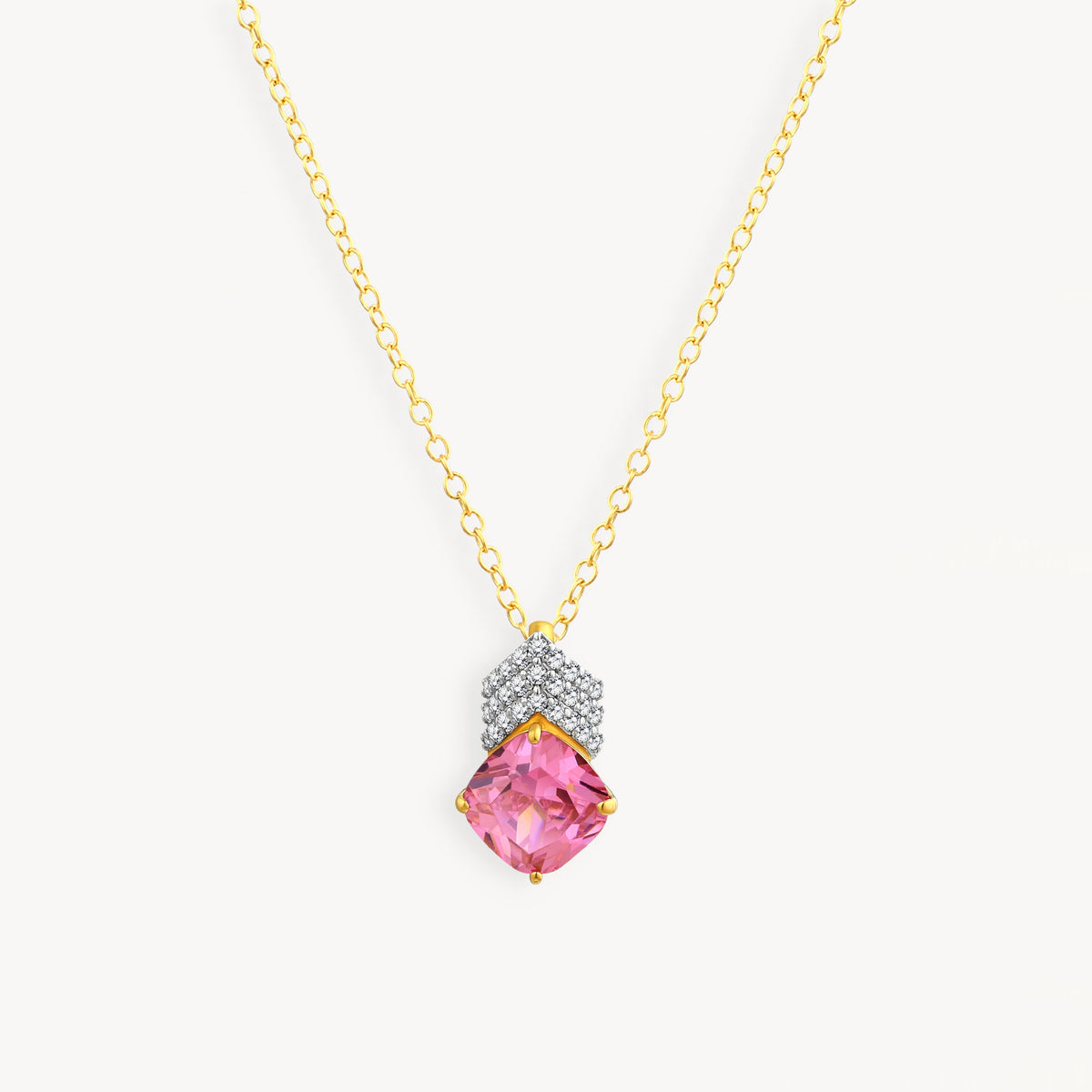 925 STERLING SILVER PENDANT WITH PINK CUBIC ZIRCONIA