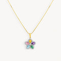 925 STERLING SILVER PENDANT WITH MULTICOLOR STONES