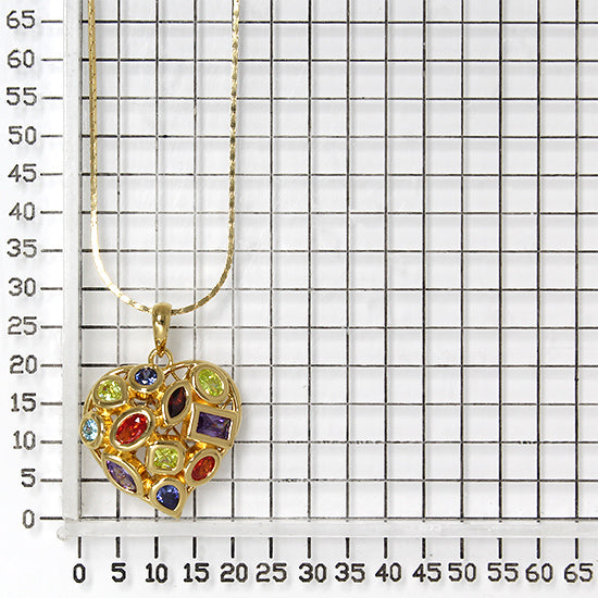925 STERLING SILVER PENDANT WITH MULTICOLOR STONES