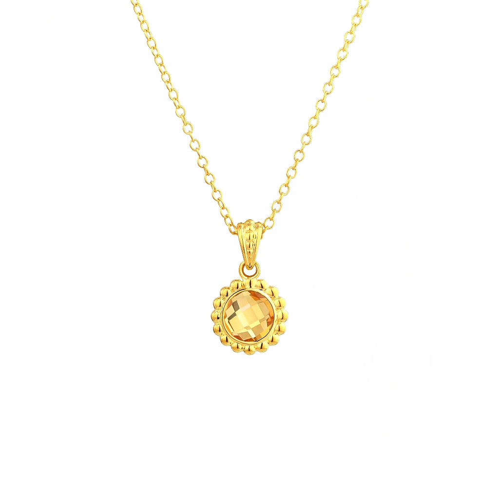 925 STERLING SILVER PENDANT WITH CITRINE