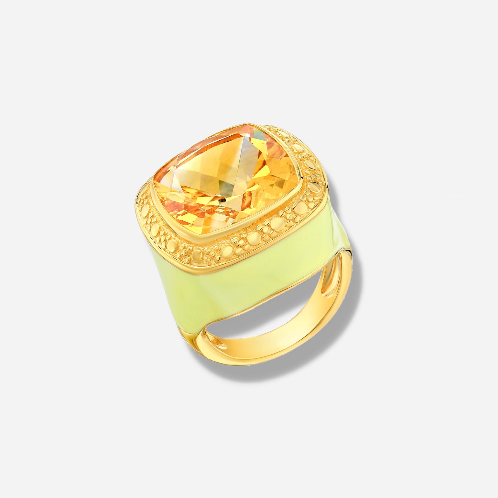925 STERLING SILVER RING WITH LIGHT CITRINE