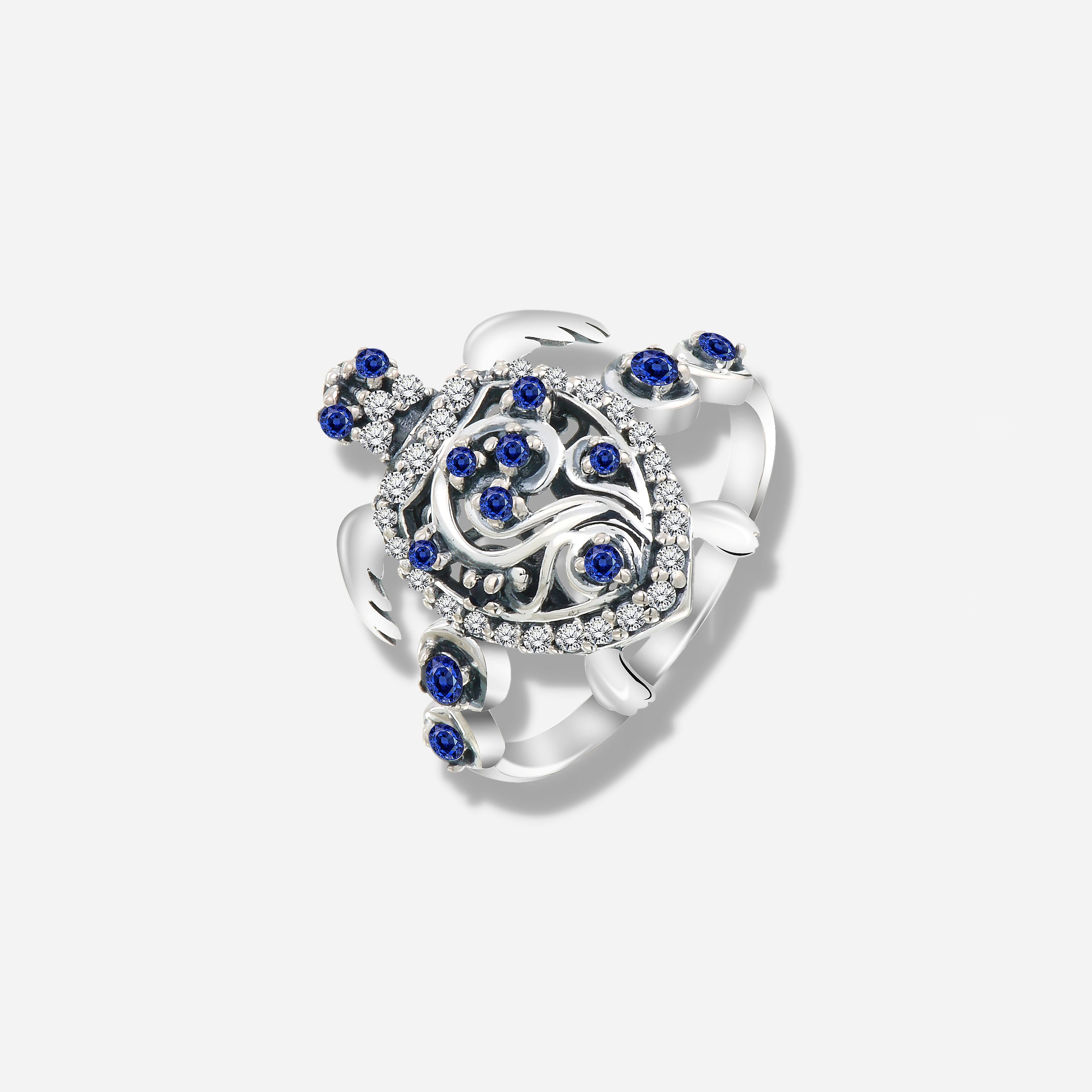 925 STERLING SILVER RING WITH BLUE SAPPHIRE