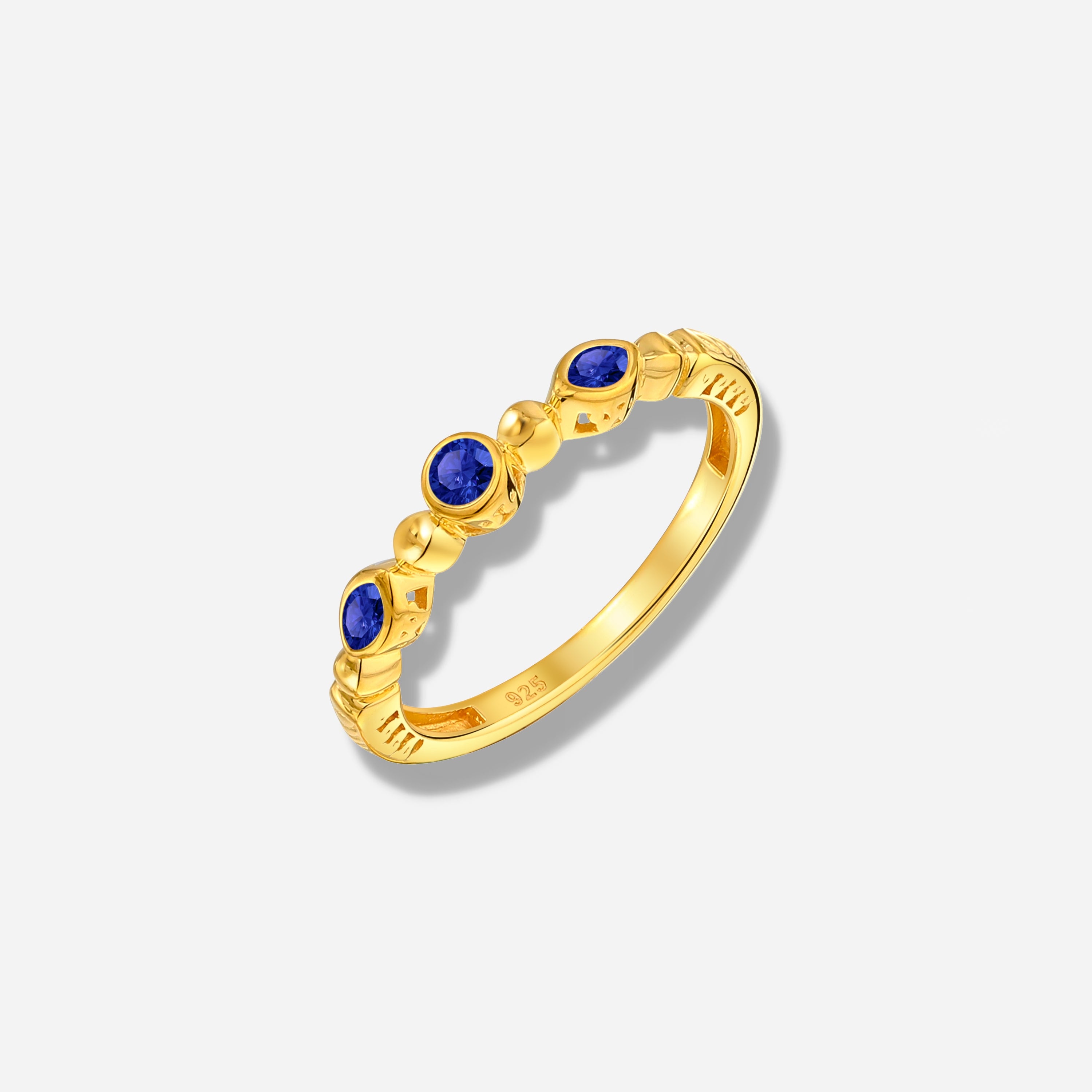 925 STERLING SILVER RING WITH SAPPHIRE