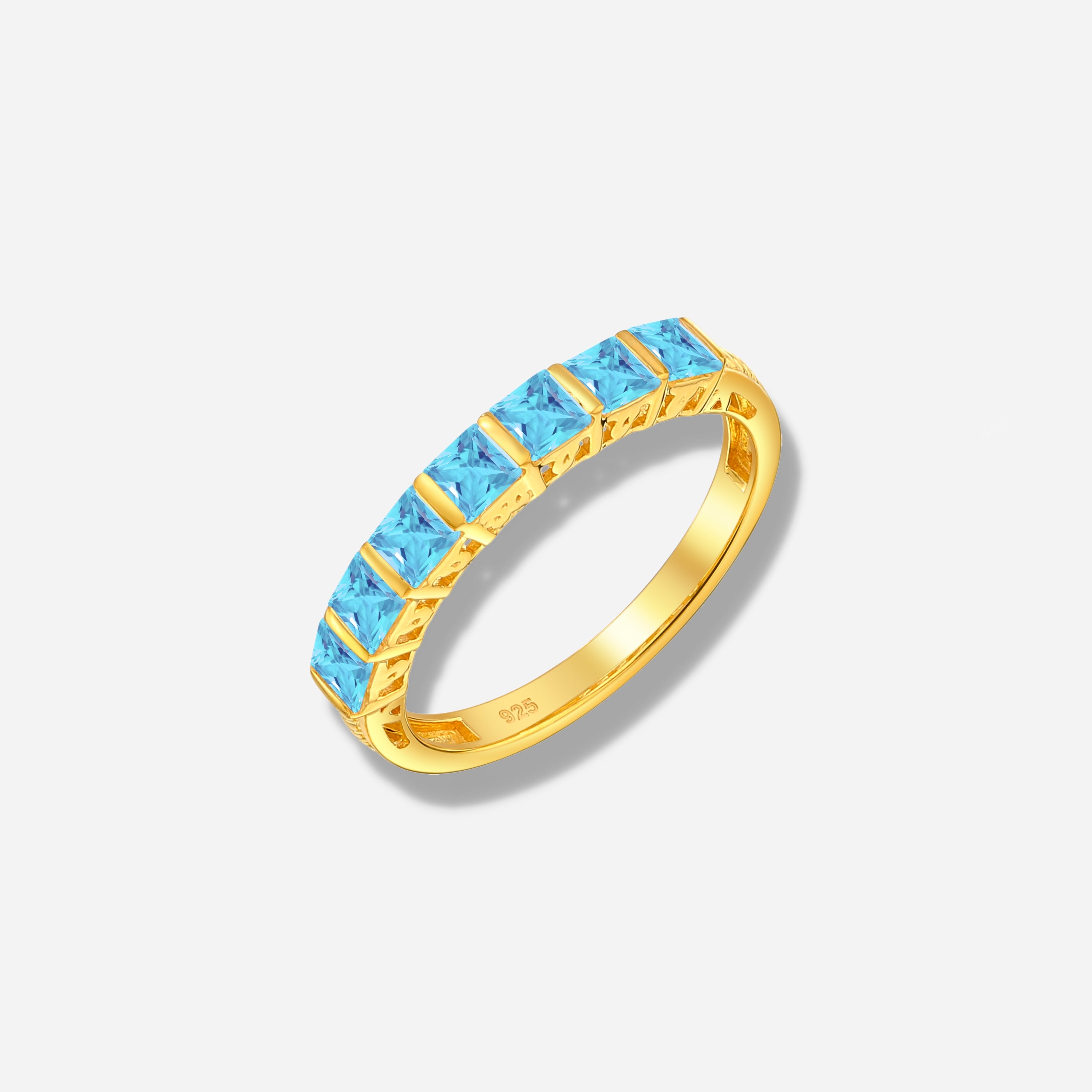 925 STERLING SILVER RING WITH SWISS BLUE TOPAZ