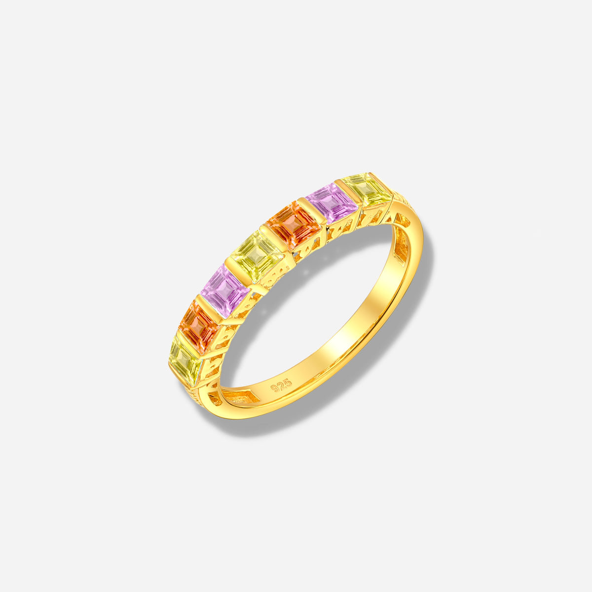 925 STERLING SILVER RING WITH MULTICOLOR