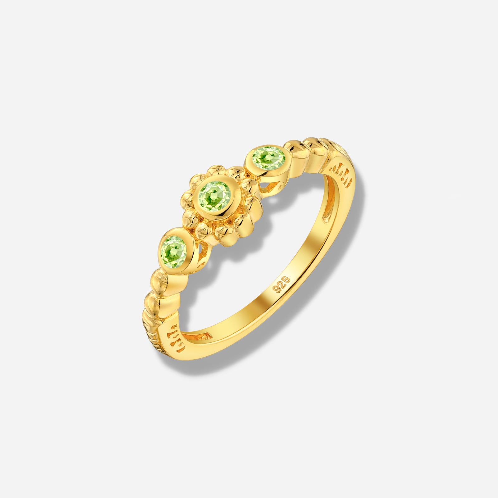 925 STERLING SILVER RING WITH PERIDOT