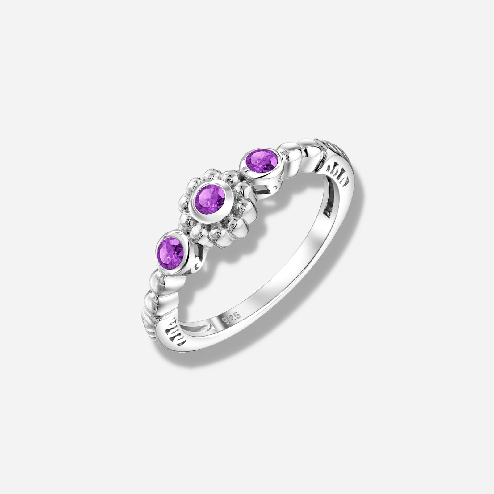 925 STERLING SILVER RING WITH AMETHYST
