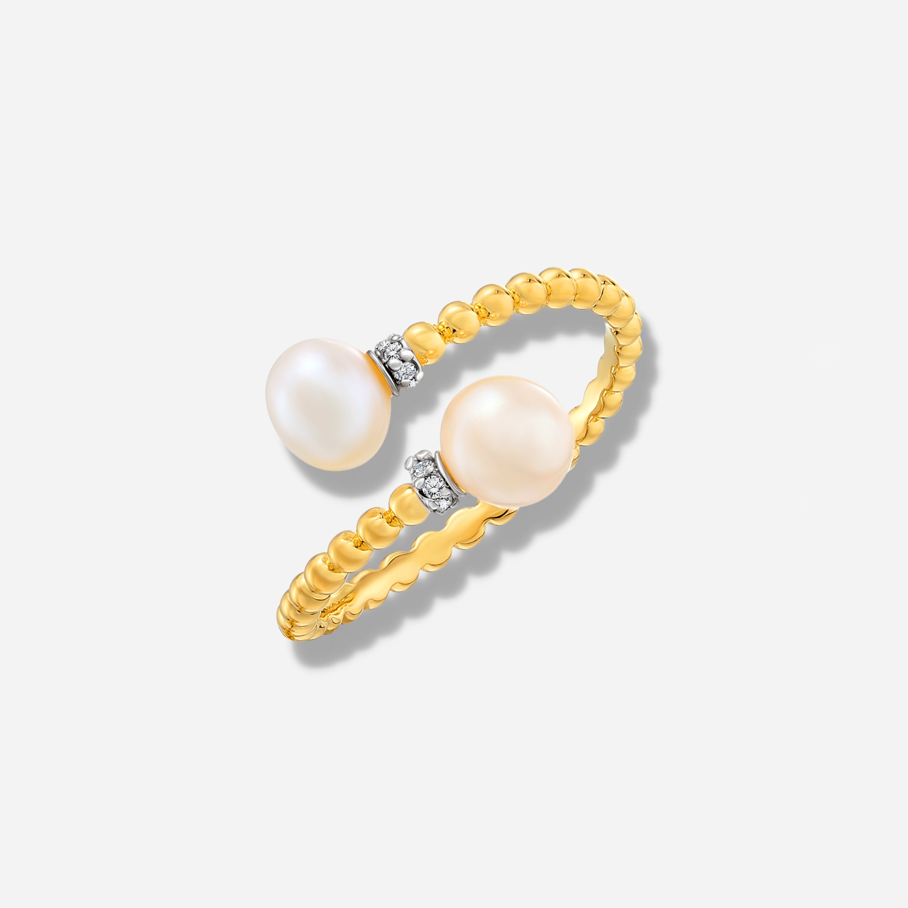 925 STERLING SILVER CAVIAR RING WITH FRESHWATER PEARL