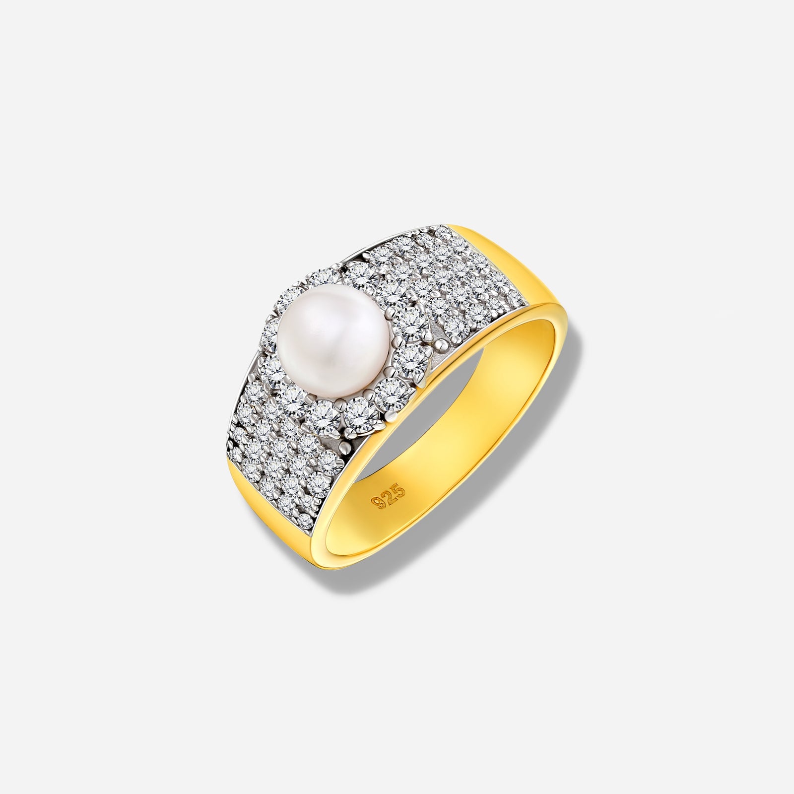 925 STERLING SILVER RING WITH FRESHWATER PEARL