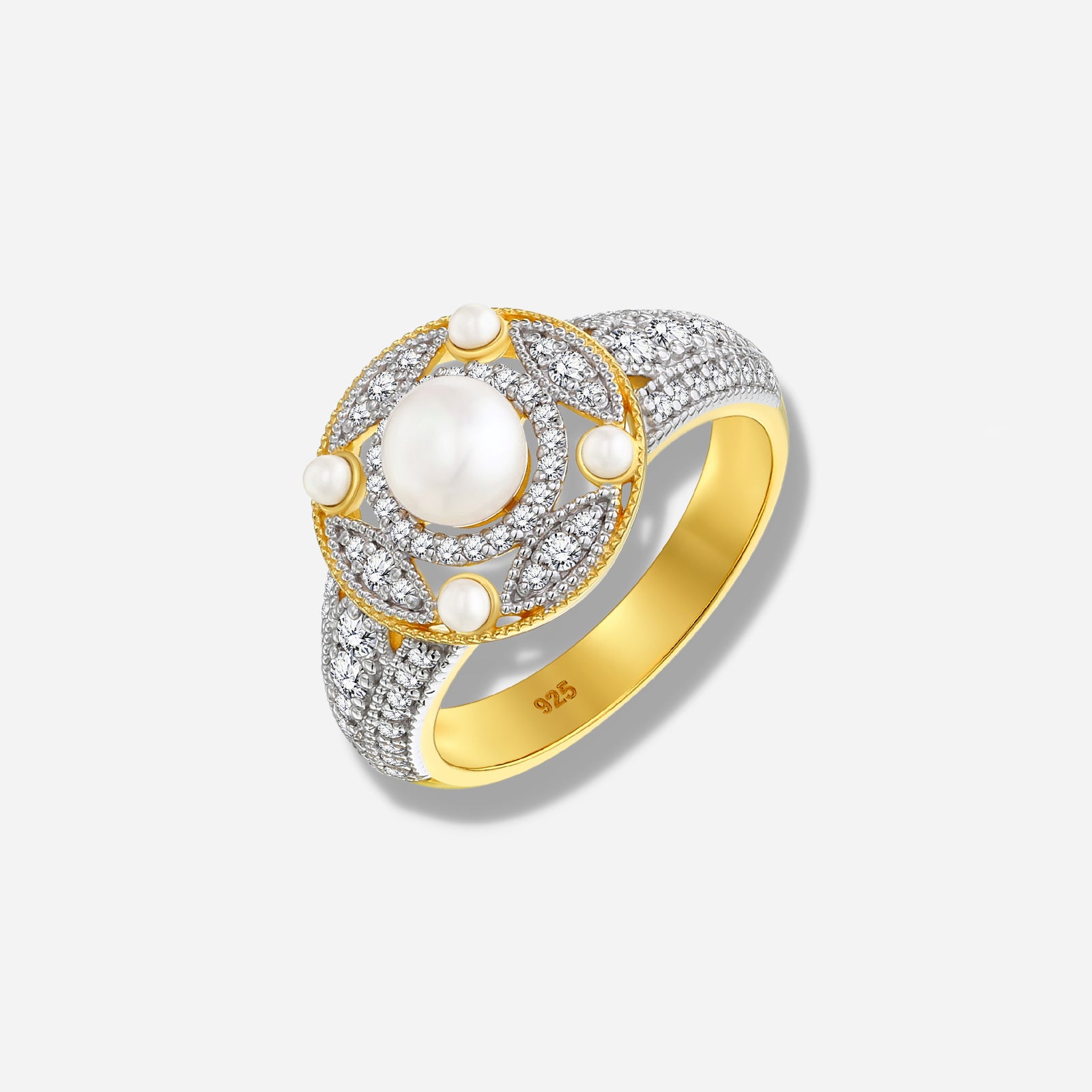 925 STERLING SILVER RING WITH FRESHWATER PEARL