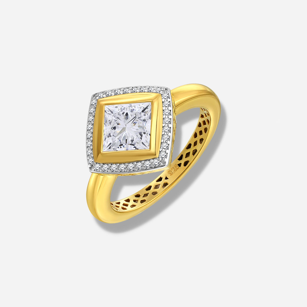 925 STERLING SILVER RING WITH CUBIC ZIRCONIA