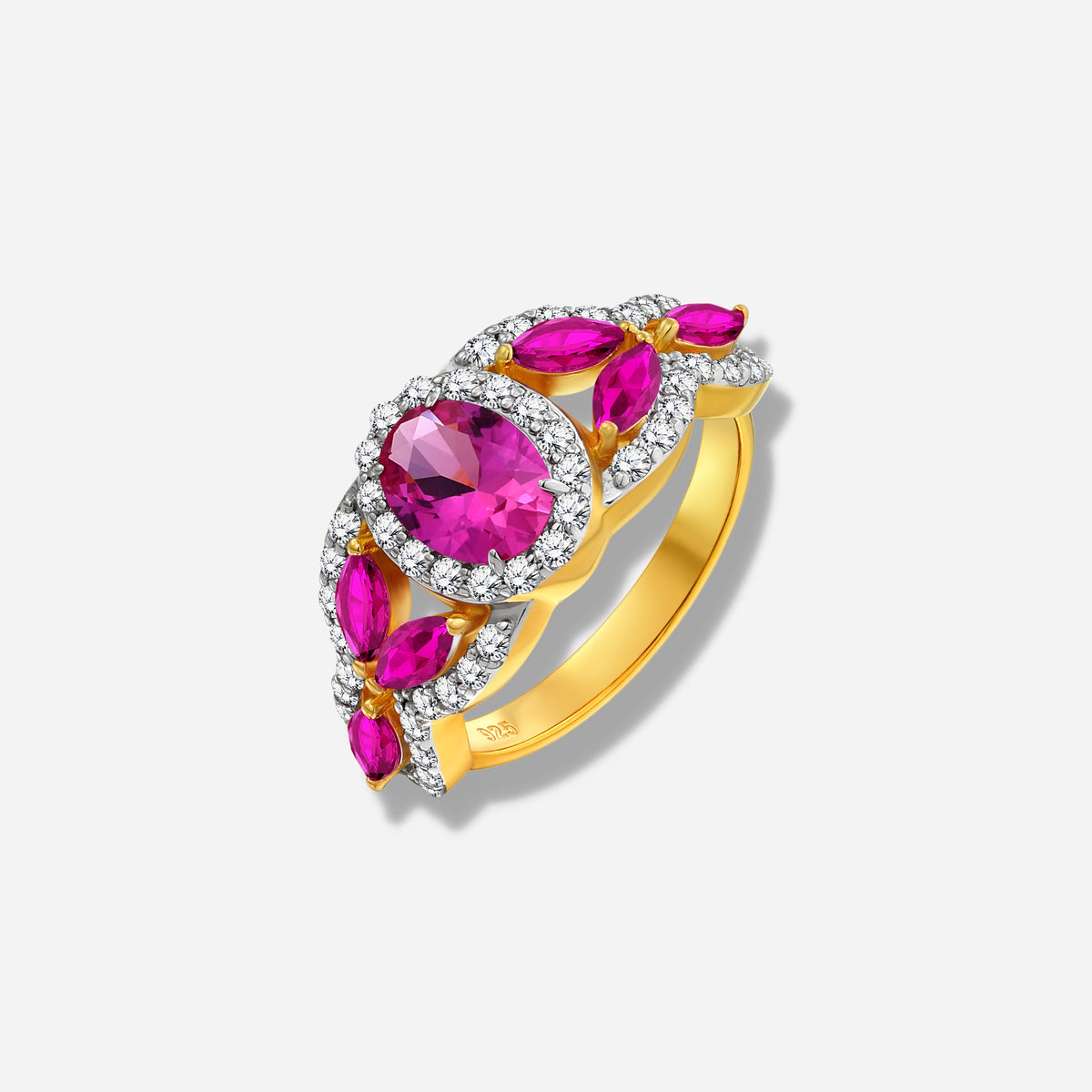 925 STERLING SILVER RING WITH RUBY