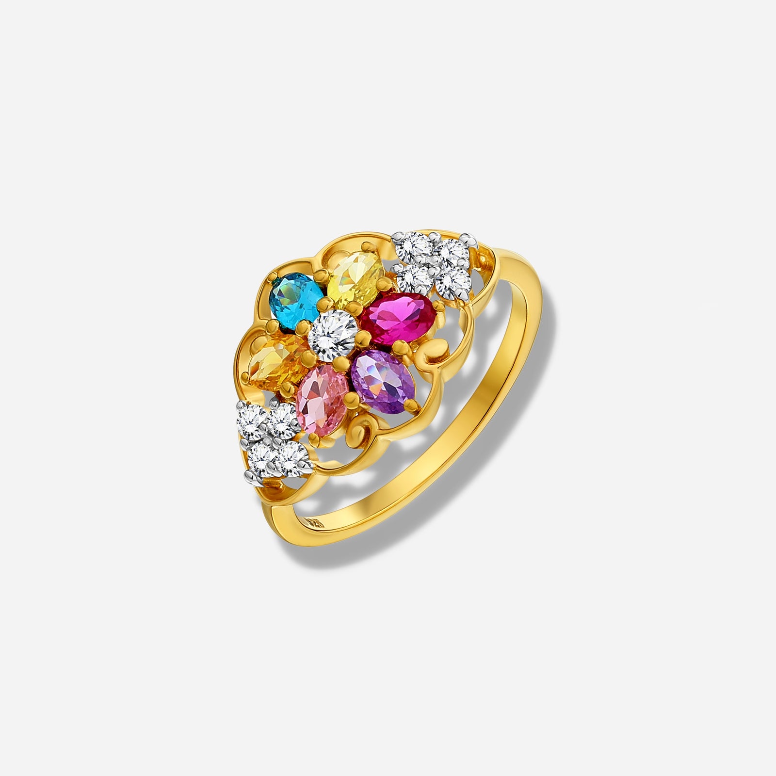 925 STERLING SILVER RING WITH MULTICOLOR