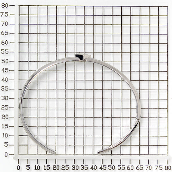 925 STERLING SILVER CUFF BANGLE WITH WHITE TOPAZ