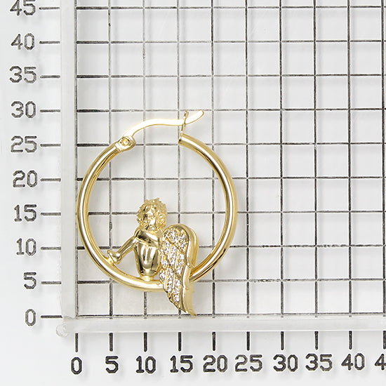 925 STERLING SILVER CUPID EARRINGS WITH CUBIC ZIRCONIA