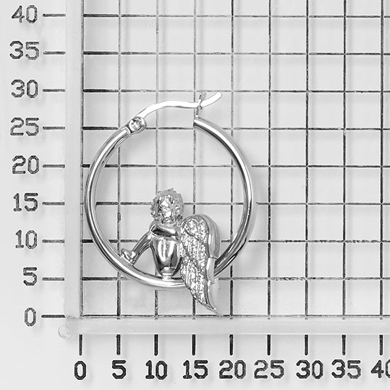 925 STERLING SILVER CUPID EARRINGS WITH CUBIC ZIRCONIA