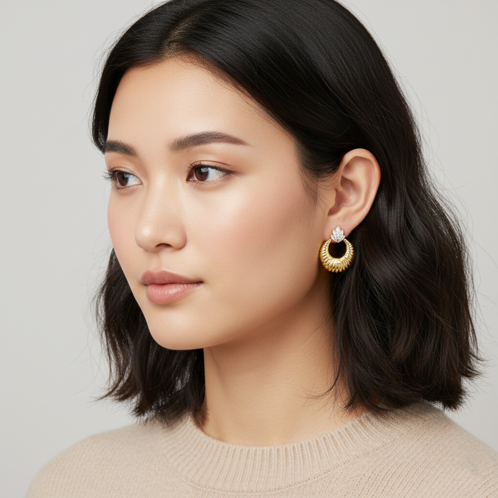 925 STERLING SILVER BACK TO BACK EARRINGS