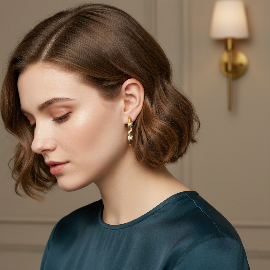 925 STERLING SILVER EARRINGS WITH CUBIC ZIRCONIA