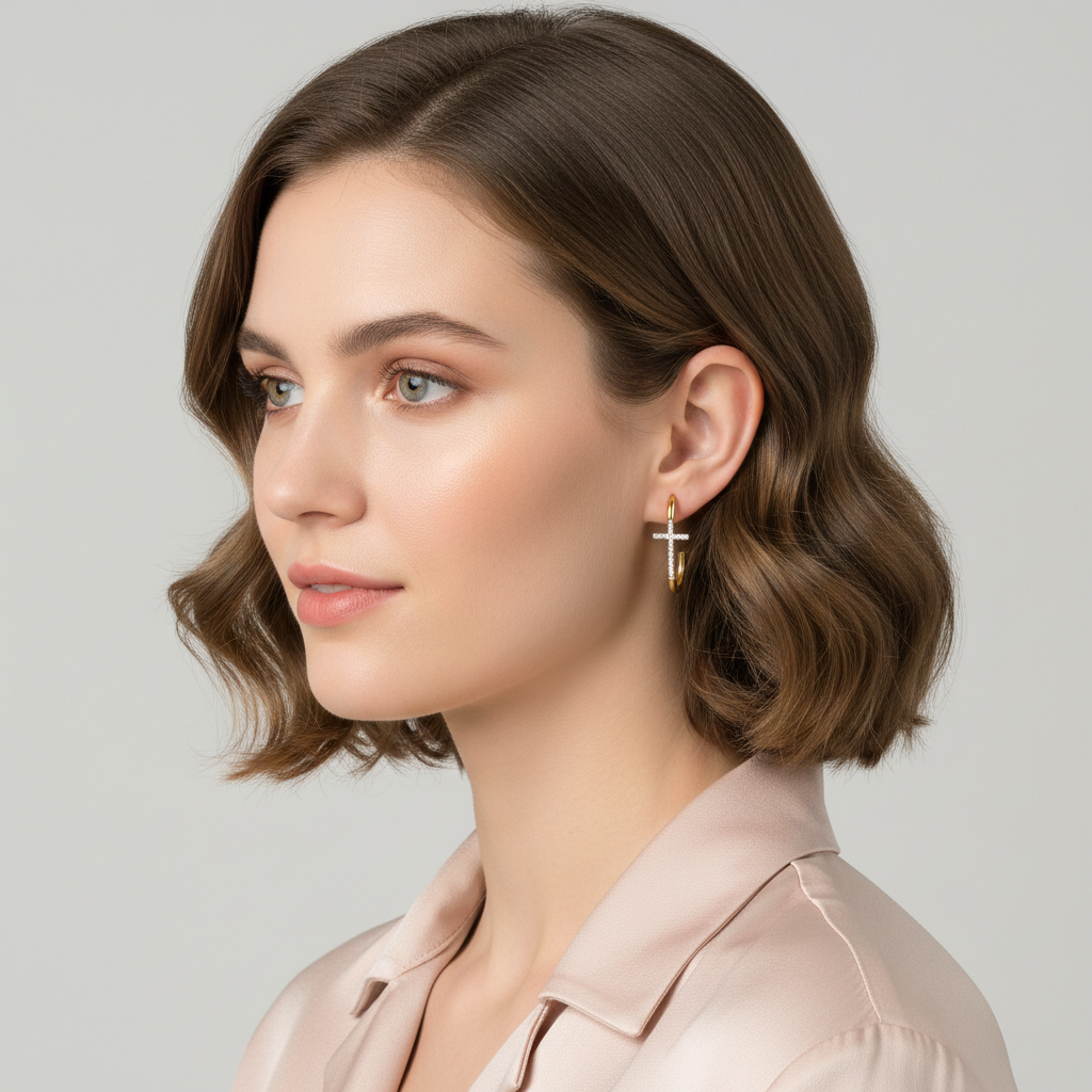 925 STERLING SILVER EARRINGS WITH CUBIC ZIRCONIA
