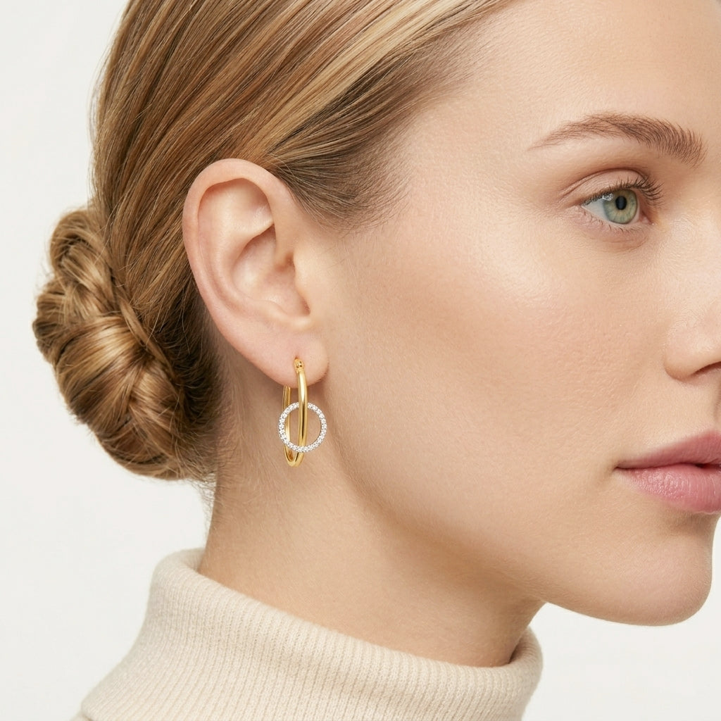 925 STERLING SILVER EARRINGS WITH CUBIC ZIRCONIA