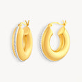 925 STERLING SILVER HOOP EARRINGS WITH CUBIC ZIRCONIA