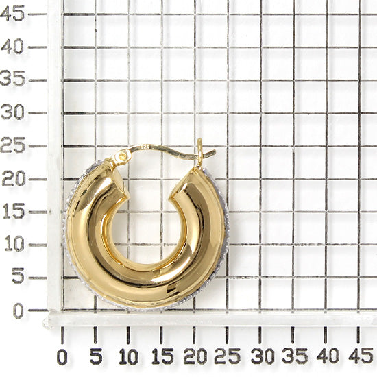 925 STERLING SILVER HOOP EARRINGS WITH CUBIC ZIRCONIA