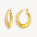 925 STERLING SILVER HOOP EARRINGS WITH CUBIC ZIRCONIA
