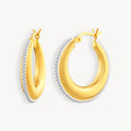925 STERLING SILVER HOOP EARRINGS WITH CUBIC ZIRCONIA