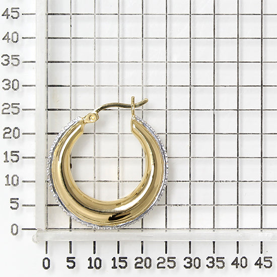 925 STERLING SILVER HOOP EARRINGS WITH CUBIC ZIRCONIA