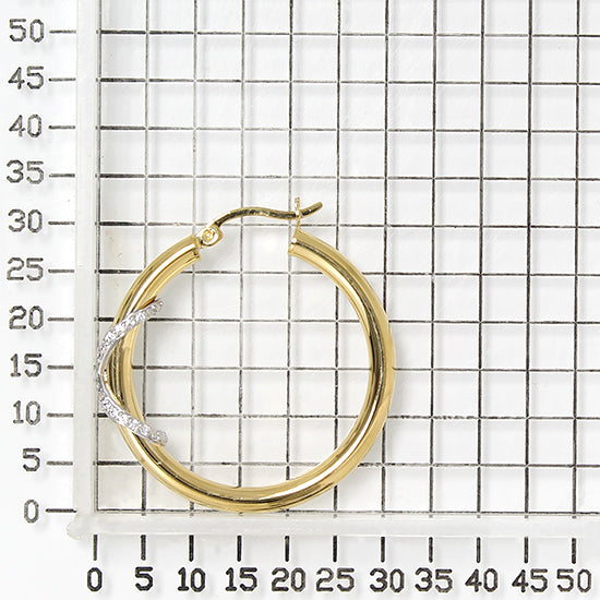 925 STERLING SILVER HOOP EARRINGS WITH CUBIC ZIRCONIA