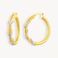 925 STERLING SILVER HOOP EARRINGS WITH CUBIC ZIRCONIA