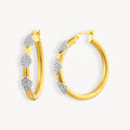 925 STERLING SILVER HOOP EARRINGS WITH CUBIC ZIRCONIA
