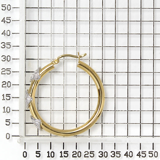 925 STERLING SILVER HOOP EARRINGS WITH CUBIC ZIRCONIA