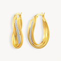 925 STERLING SILVER HOOP EARRINGS WITH CUBIC ZIRCONIA