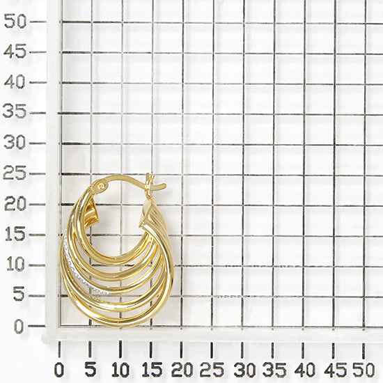 925 STERLING SILVER HOOP EARRINGS WITH CUBIC ZIRCONIA