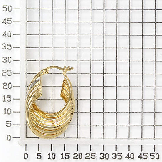 925 STERLING SILVER HOOP EARRINGS WITH CUBIC ZIRCONIA